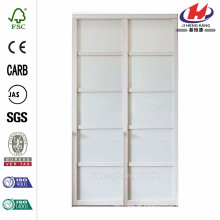 72 in. X 96 in. Tranquilidade Painéis de vidro Back Painted White Frame de madeira Interior Sliding Door